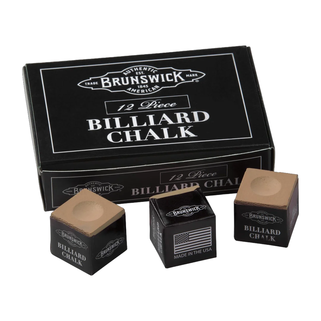 Brunswick Billiard Chalk, Tan, 12-Piece Box with Three Loose Cubes