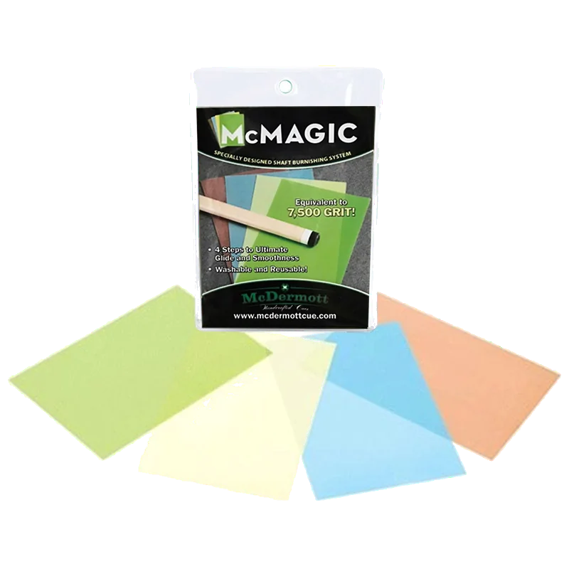 McDermott McMagic Shaft Burnishing Papers, A Four-Step Washable System Equivalent To 7,500 Grit
