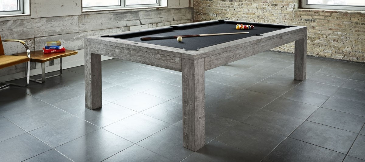 Brunswick Sanibel 8ft Rustic Grey Billiard Room Table In a Room