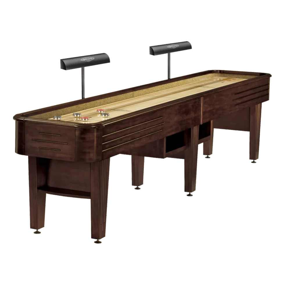 Brunswick Andover 14ft Espresso Shuffleboard Table With Lights and Pucks