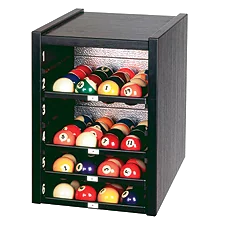 Black Ball Storage Cabinet With Six Drawers of Pool Ball Sets