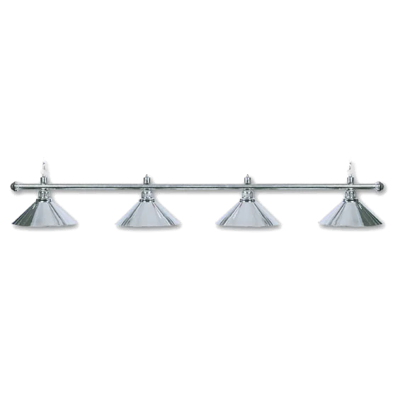 Billiard Lamp With Four Chrome Cone Shades