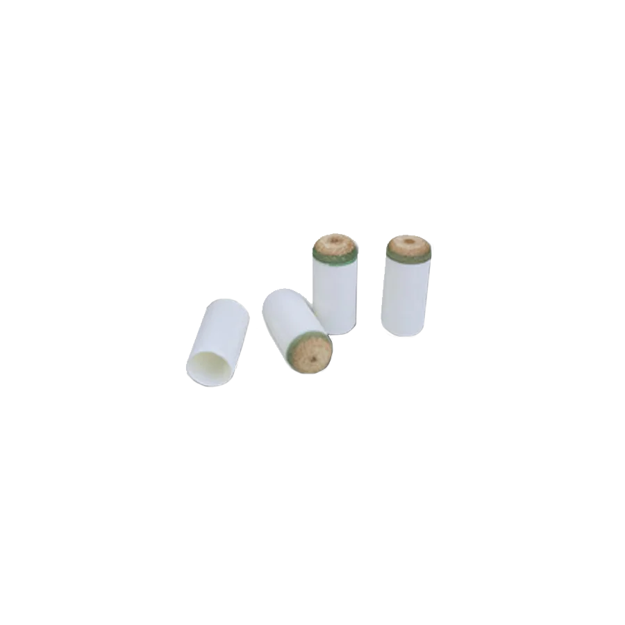 Four Slip-On Cue Tips With White Plastic Sleeves