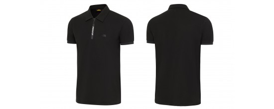 Poloshirt Schwarz mit Zipp und Predator Logo SM - XXL