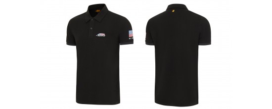 Poloshirt Schwarz mit USA-Flagge und Predator Logo SM - XXL