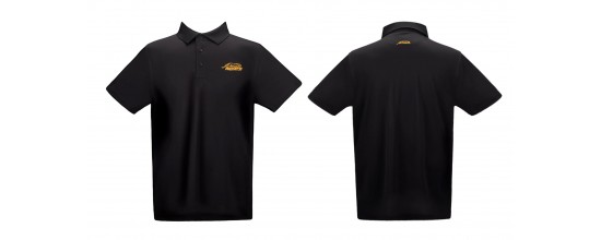 Poloshirt schnelltrocknend Schwarz mit gelbem Predator Logo SM - XXL