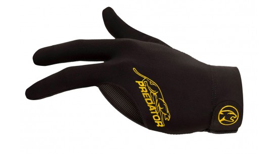 Glove Predator Second-Skin, Black/Yelow, Closed Fingers S-XL, left hand