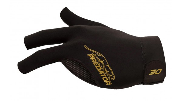 Billard Handschuh Predator Second-Skin Limitiert, Schwarz/Gold, S-XL, linke Hand