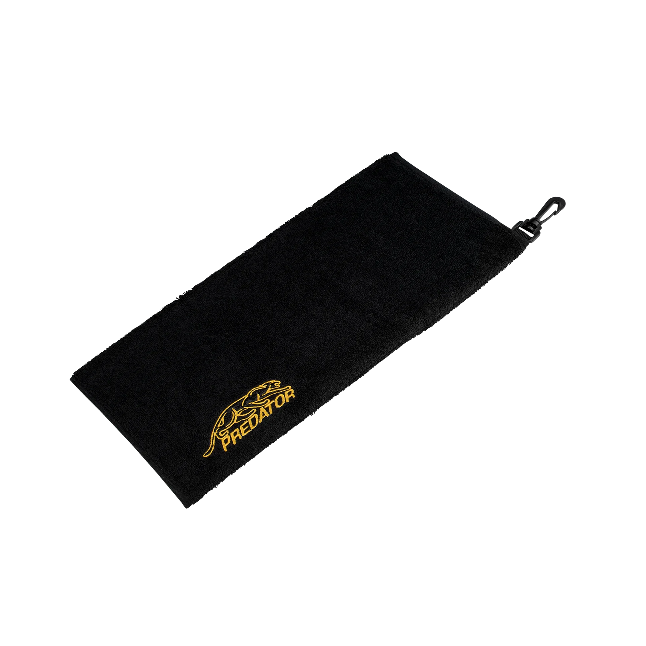 Predator Black Towel With Yellow Branding and Clip