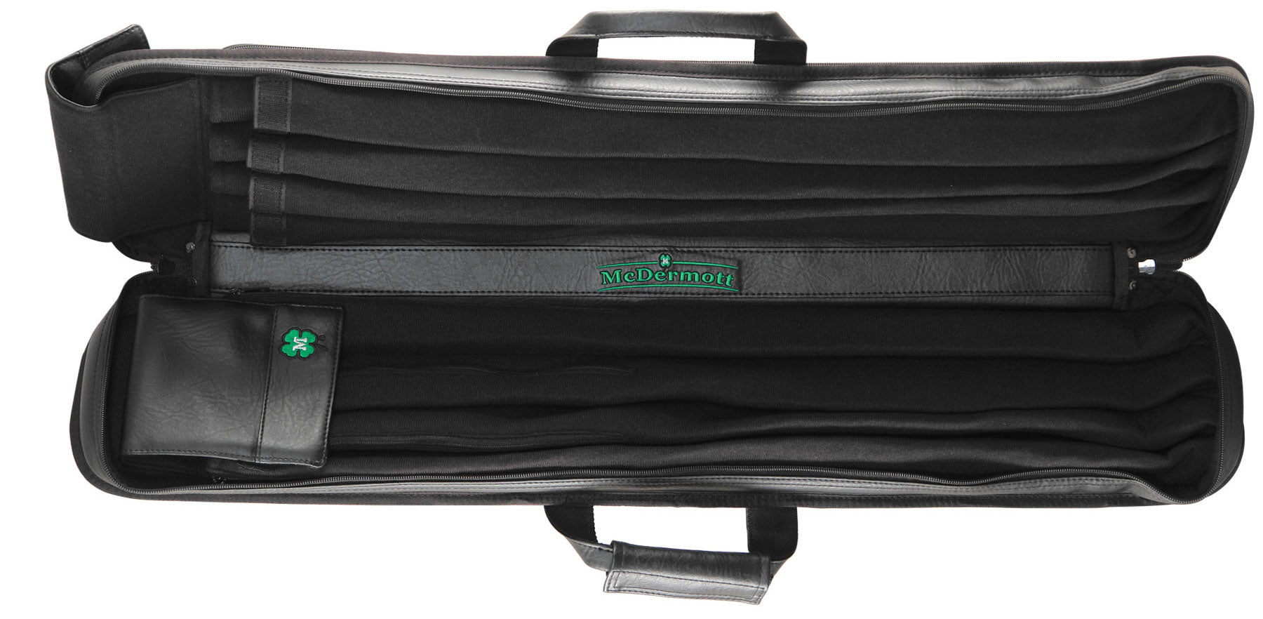 McDermott Soft Pool Cue Case Black 4x8 Butterfly Open