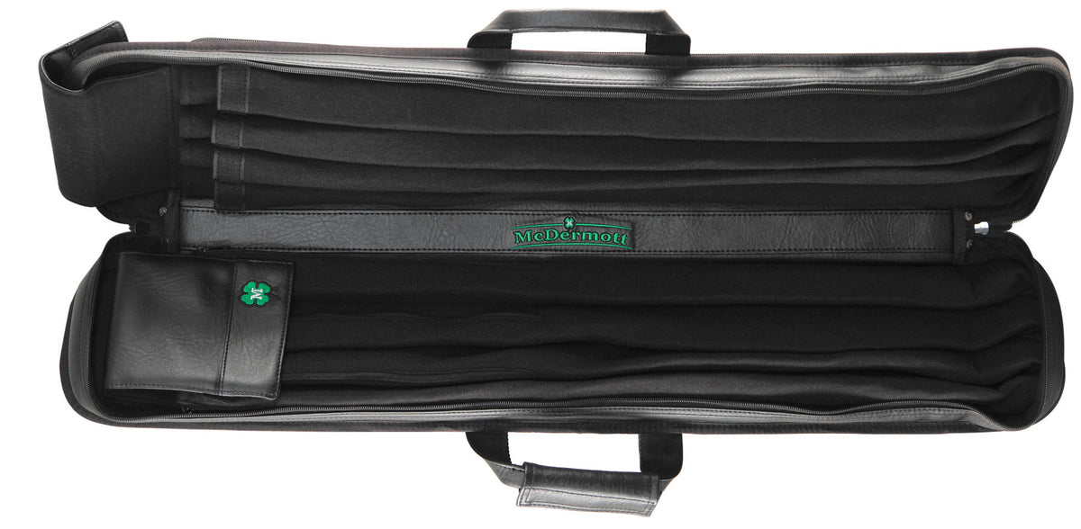 McDermott Soft Pool Cue Case Black 4x8 Butterfly Open