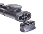 Cyber Oval 2x4 Black/Gray Hard Pool Cue Case With Shoulder Strap Open