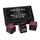 Brunswick Billiard Chalk, Burgundy, 12-Piece Box with Three Loose Cubes