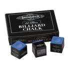 Brunswick Billiard Chalk, Royal Blue, 12-Piece Box with Three Loose Cubes