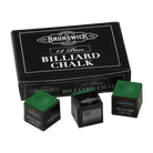 Brunswick Billiard Chalk, Green, 12-Piece Box with Three Loose Cubes