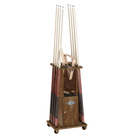 Brunswick Heritage Floor Cue Rack In Nutmeg Holding Eight Cues
