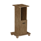 Brunswick Heritage Floor Cue Rack In Rustic Dark Brown Shown Empty
