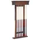 Brunswick Canton Cue Wall Rack in Black Forest Holding Eight Cues and a Bridge