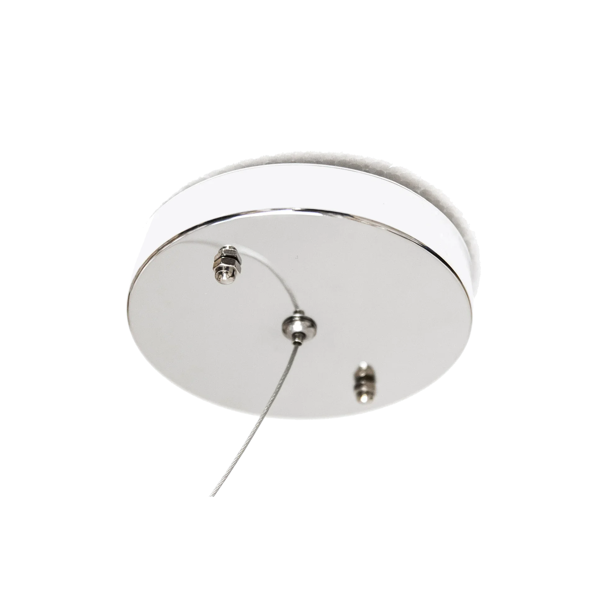 Chrome Ceiling Mount Plate With Steel Suspension Cable for the LED Flat Billiard Lamp