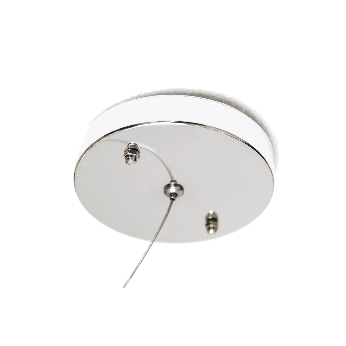 Chrome Ceiling Mount Plate With Steel Suspension Cable for the LED Flat Billiard Lamp