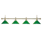 Evergreen 4-Shade Billiard Lamp With Green Cone Shades on a Brass Bar