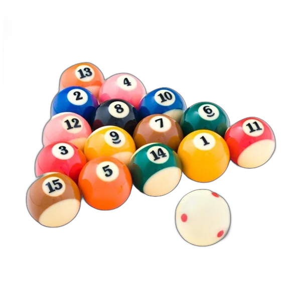 Aramith Super Pro TV Edition Pool Balls in a Triangle Shape with Red-Dot Cue Ball