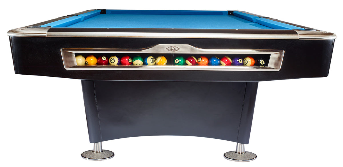 Olio 4909 Matte Black 8ft Pool Table Front