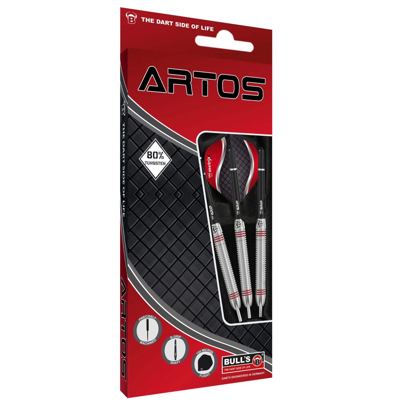 Bull's Artos Red 22g Steel Dart 3 Set