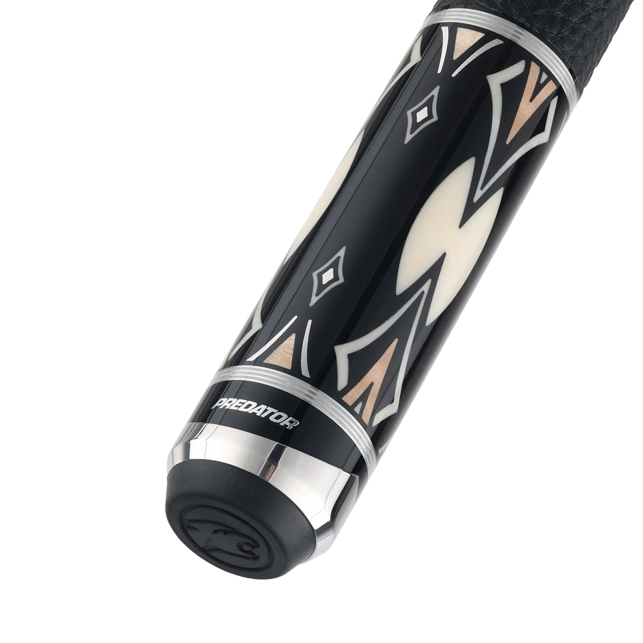 Blak5 3 Pool Cue Leather Wrap Butt With Predator Brand Mark Rotated