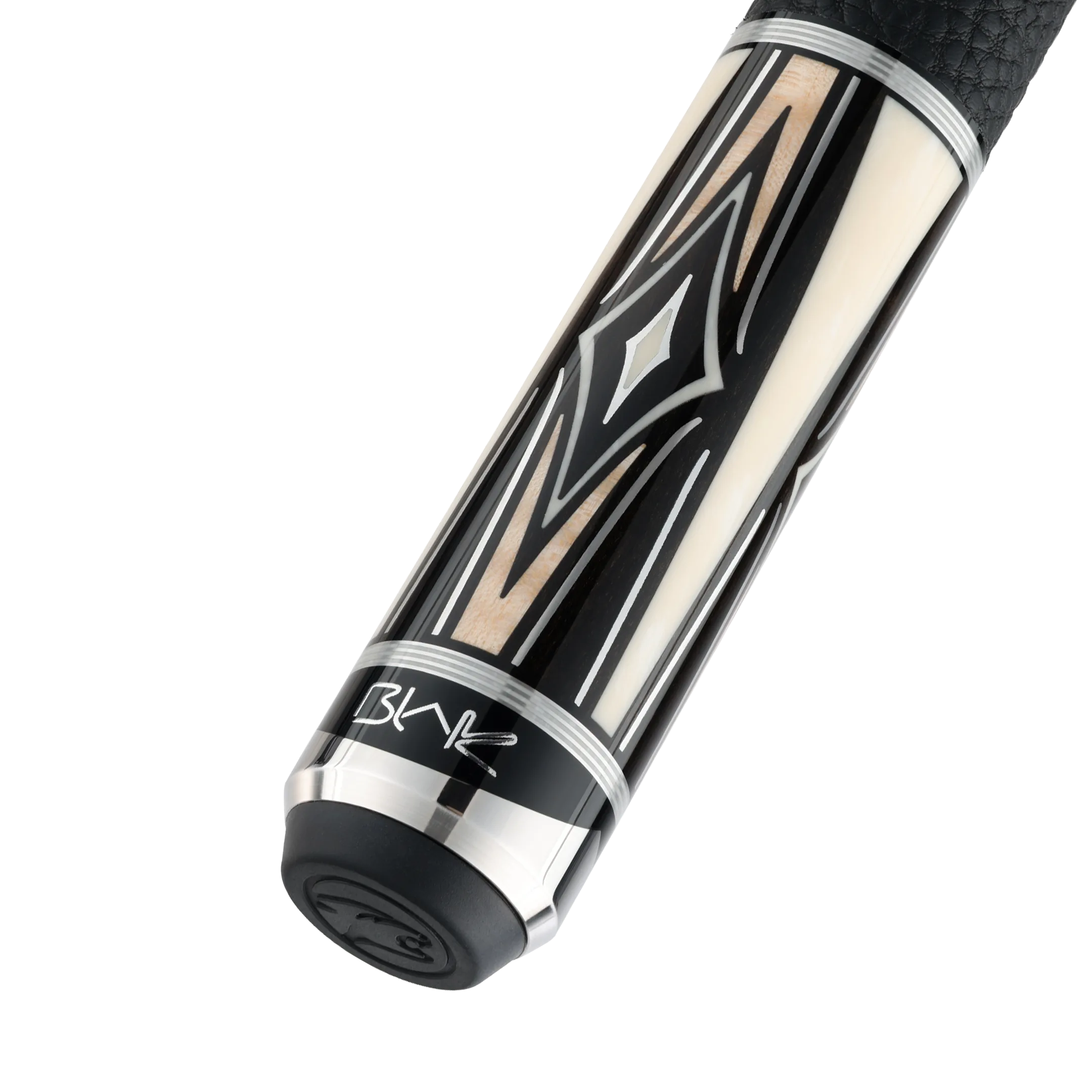 Blak5 1 Pool Cue Leather Wrap Butt With Brand Mark Rotated