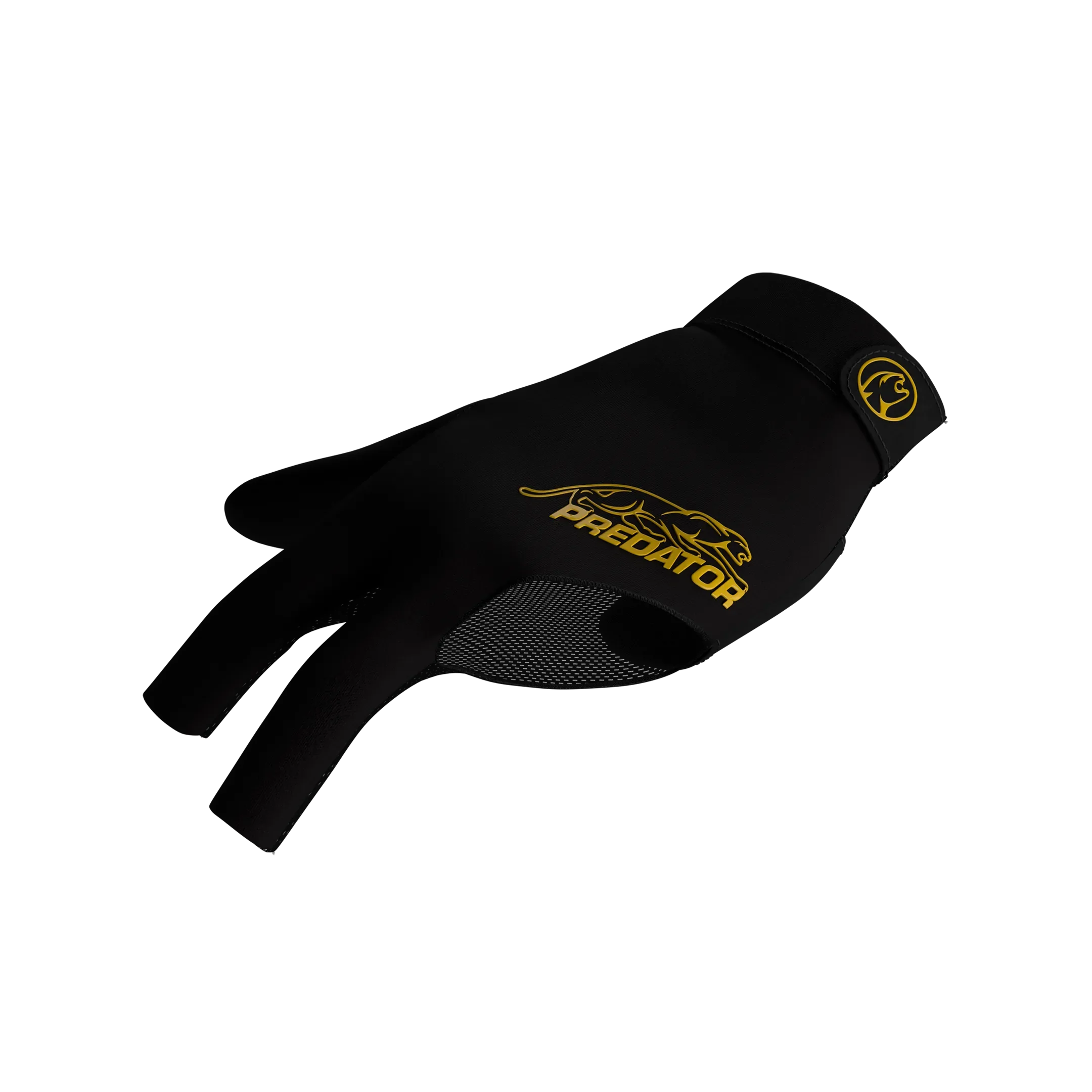 Black and Gold Closed Thumb Predator Second Skin Billiard Glove Left Hand