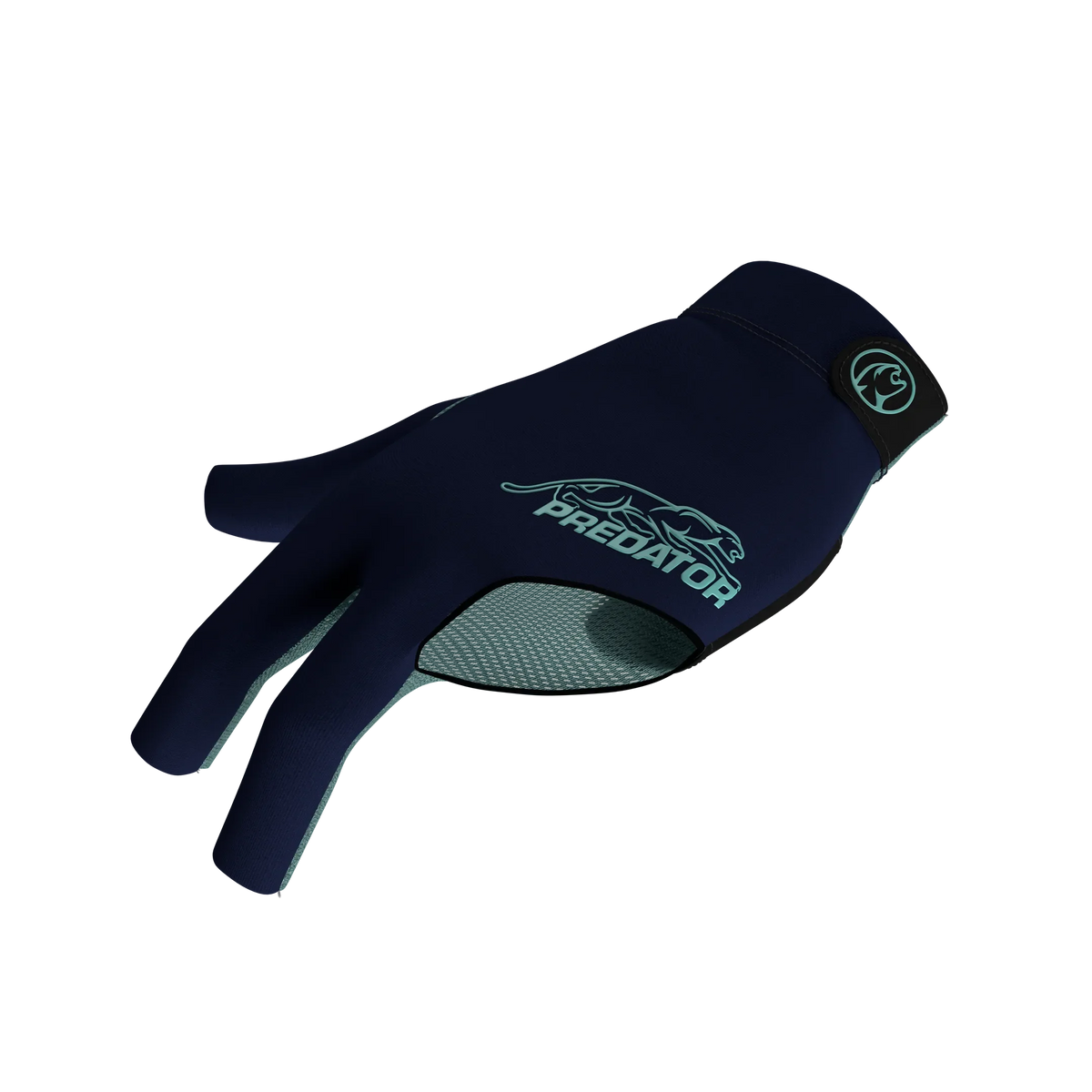 Dark blue glove with teal Predator branding