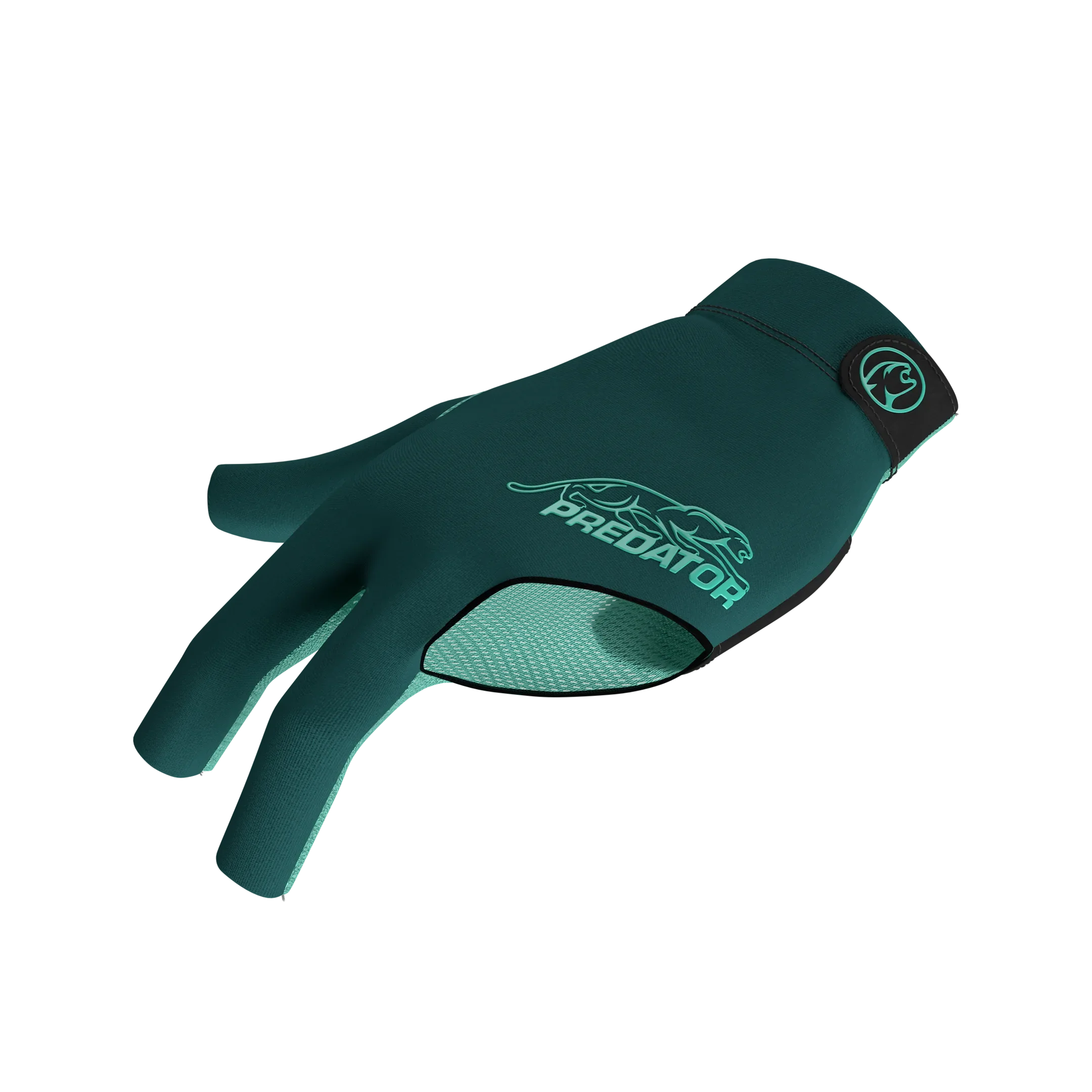 Green glove with teal Predator branding