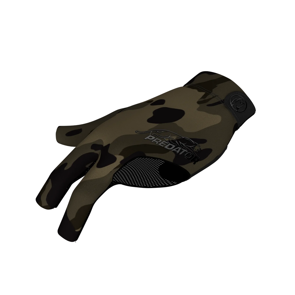 Brown camo glove with closed fingers