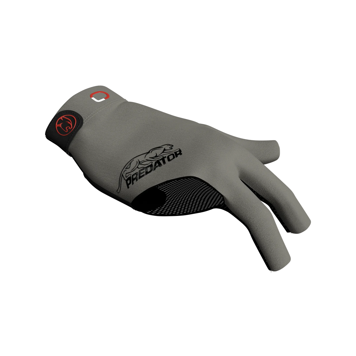 Dark grey glove with black Predator branding and red cat icon for right hand