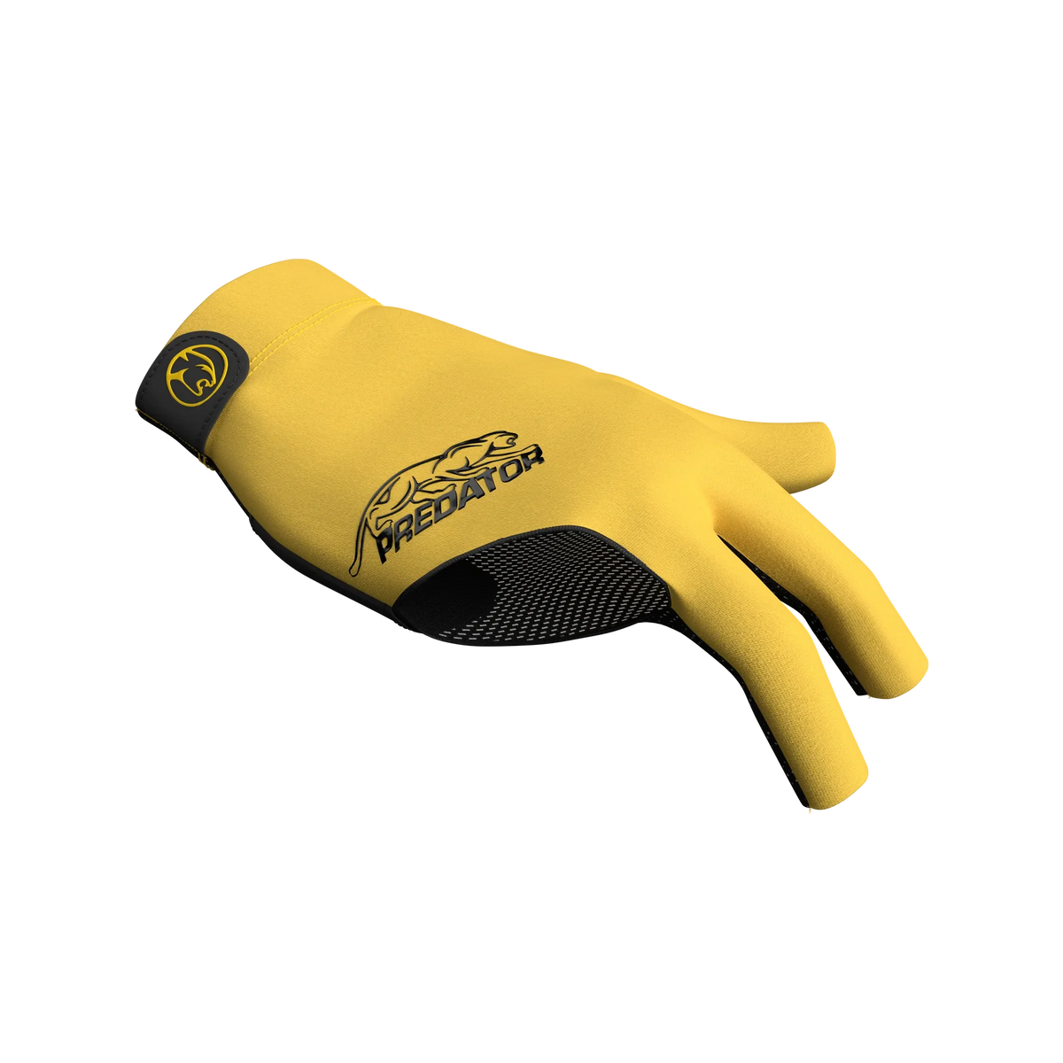 Yellow glove with black Predator branding right hand