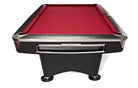 Brunswick Gold Crown VI Tournament 9ft Matte Black/Nickel Pool Table With Red Cloth Front