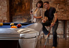 Brunswick Gold Crown VI Tournament 9ft Walnut Espresso Pool Table Pocket and Pool Balls