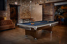 Brunswick Gold Crown VI Tournament 9ft Walnut Espresso Pool Table In a Room
