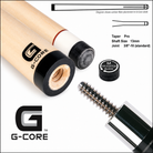 McDermott G-Core 13MM Maple Pool Cue Shaft and 3/8x10 Radial Joint Pro Taper