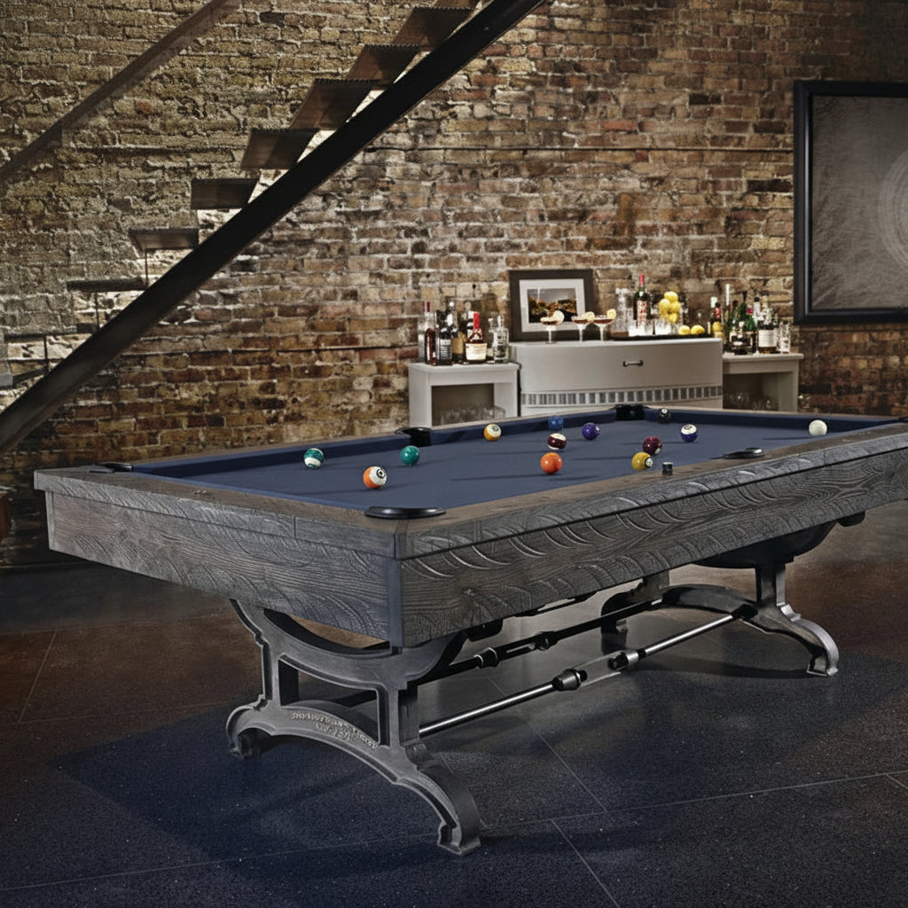 Brunswick Birmingham 9Ft Charcoal Pool Table In a Room