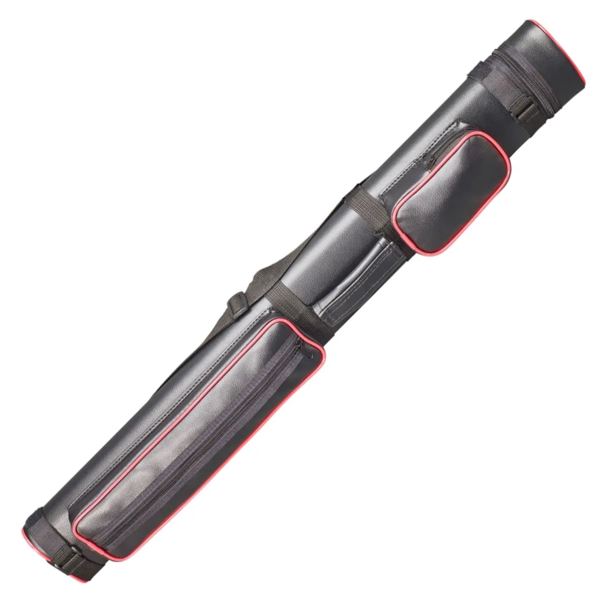Cyber Oval 2x2 Black/Red Hard Pool Cue Case With Shoulder Strap