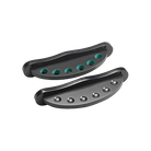 Pair Of Half-Moon Wall Cue Holders In Black With Green-Lined Cue Holes