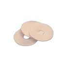 Three Beige Foam Pad Rings Stacked on Top of Each Other