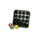Black 16-Ball Storage Tray With Three Pool Balls in Front